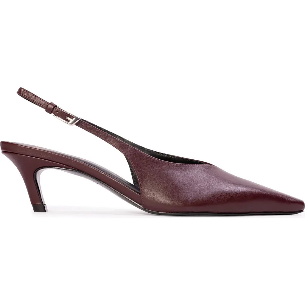 BLACK SUEDE STUDIO Lou 50 Slingback Pump in Bordeaux Leather at Nordstrom, Size 40 Eu | Nordstrom