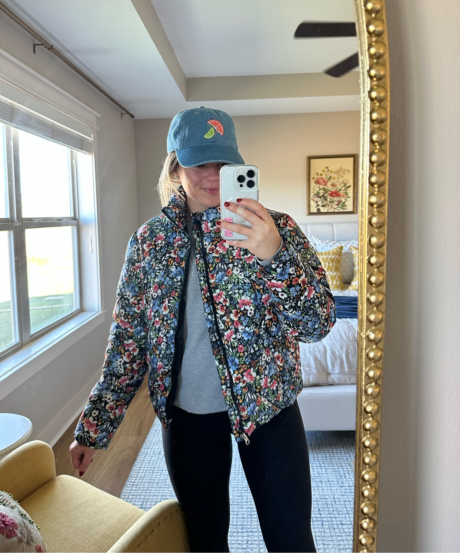 Floral puffer jacket 
Wearing size small

#LTKstyletip #LTKfindsunder50