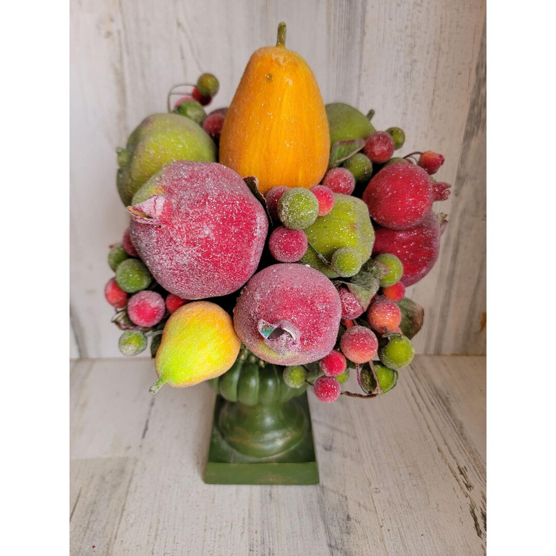 Vintage style Fruit stand Topiary sugared xmas home decor apple | Etsy (US)