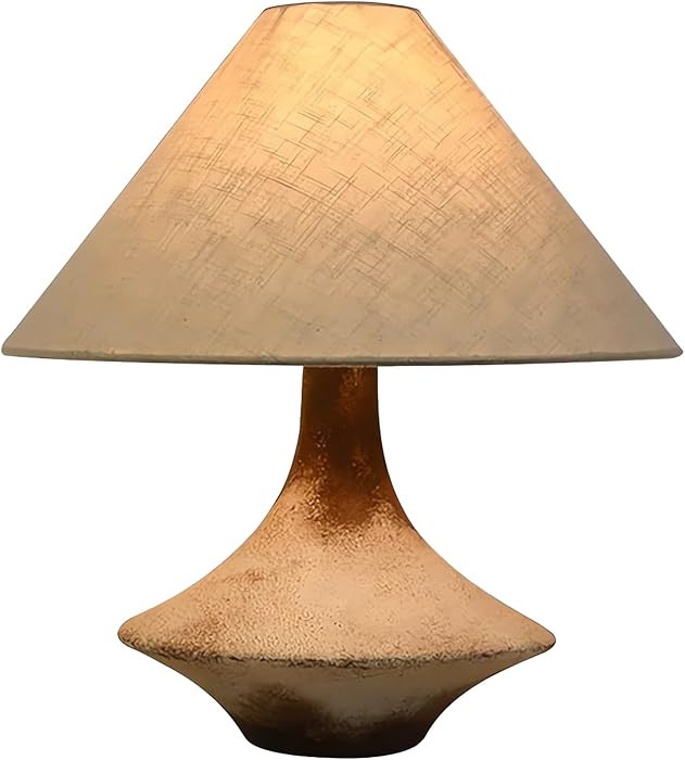 SOMINA Vintage Distressed Ceramic Pot Table Lamp Rustic Farmhouse Lighting with Natural Linen Sha... | Amazon (US)