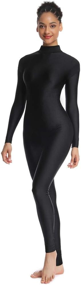 OVIGILY Adult High Neck Long Sleeve Dance Unitard for Women Bodysuits | Amazon (US)