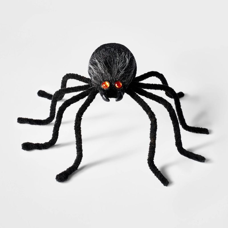 12&#34; Plush Black Spider Halloween Decorative Prop - Hyde &#38; EEK! Boutique&#8482; | Target