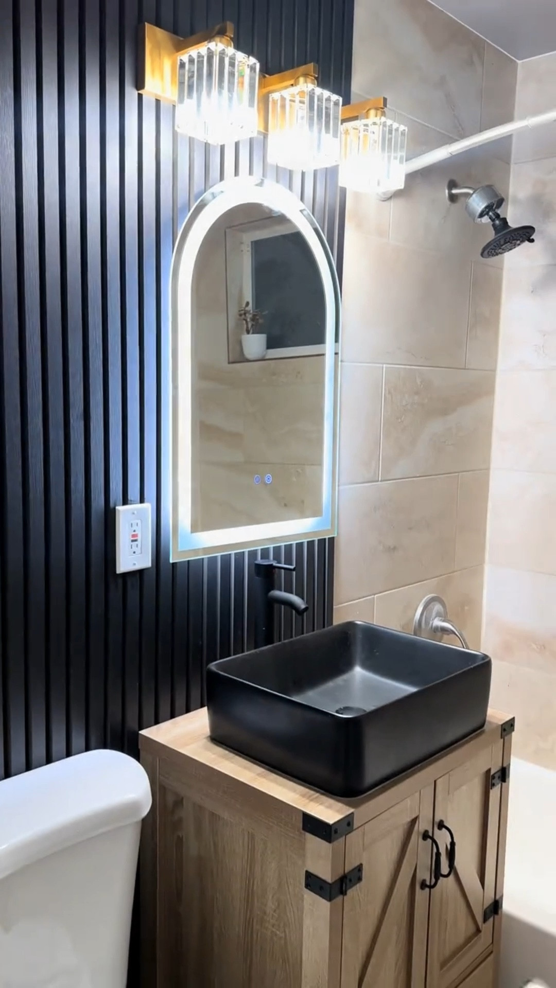 What used to be a plain, rushed-through space is now my favorite cozy corner — moody walls, a statement LED mirror, and that rustic vanity that ties it all together. Every detail tells a story — from thrifted finds to the slat wall I installed myself.

A mix of cozy, moody, and modern — proof that you don’t need a full reno crew to create a space you love. 🛠️

Binge my feed to see the entire transformation! 💫

#wallslat #bathroommakeover #ledmirror #bathroomdeco #DIY #homeimprovement #renovation #remodel #bathroomremodel #transformation #design #diyprojects #interiordesign #beforeandafter #home #community #lovewhereyoulive #MoodyInteriors #CozyHome #MoodyAesthetic #luxuryhome #luxury #AffordableDecor #CollectedHome #ThriftedHome #Upcycle #FBMP #sandiego #HomeDecor #DesignInspo #woodcermaicsink #darkbathroom

#LTKCyberWeek #LTKHome #LTKHoliday