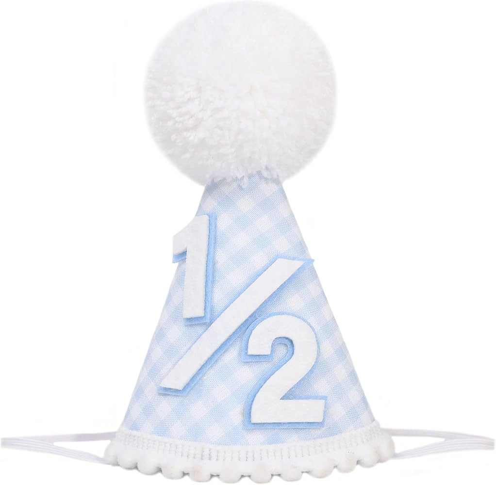 Blue White Gingham Birthday Hat | Amazon (US)