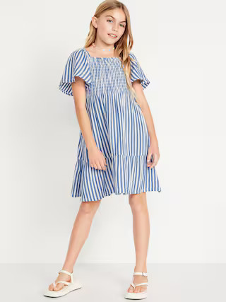 Printed Short-Sleeve Smocked Tiered Dress for Girls | Old Navy (US)
