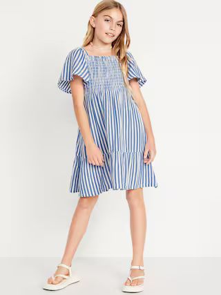 Printed Short-Sleeve Smocked Tiered Dress for Girls | Old Navy (US)