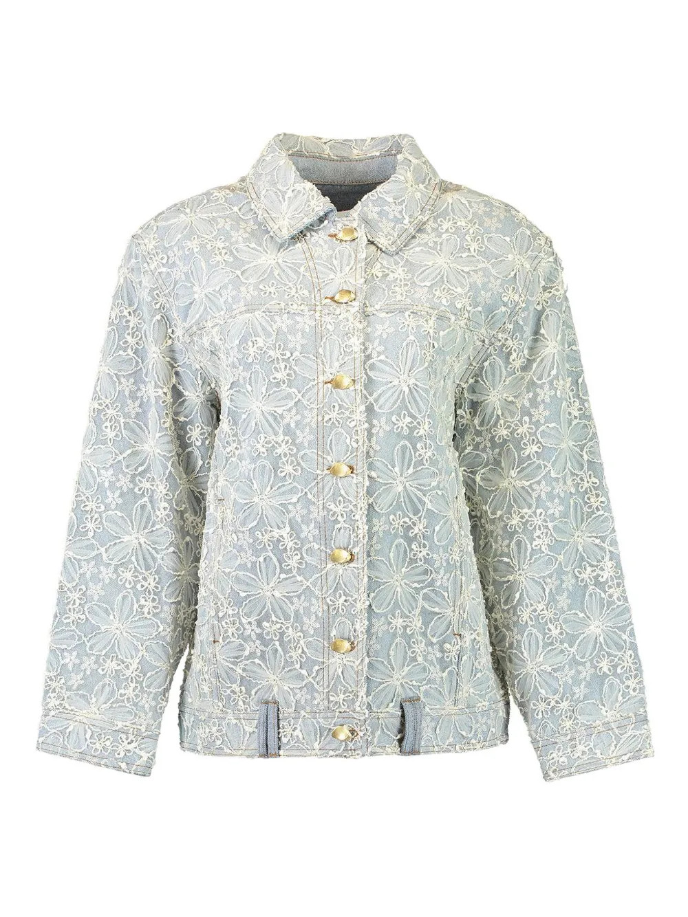 Bloom floral-embroidered denim jacket | Farfetch Global