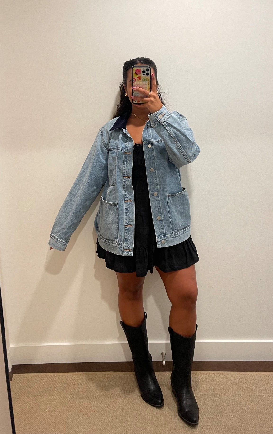 Can never go wrong with denim and some boots! 

#aritzia #denimjacket #cowboyboots #blackcowboyboots #denimshacket #blackdress #miniblackdress 

#LTKstyletip #LTKcanada #LTKworkwear