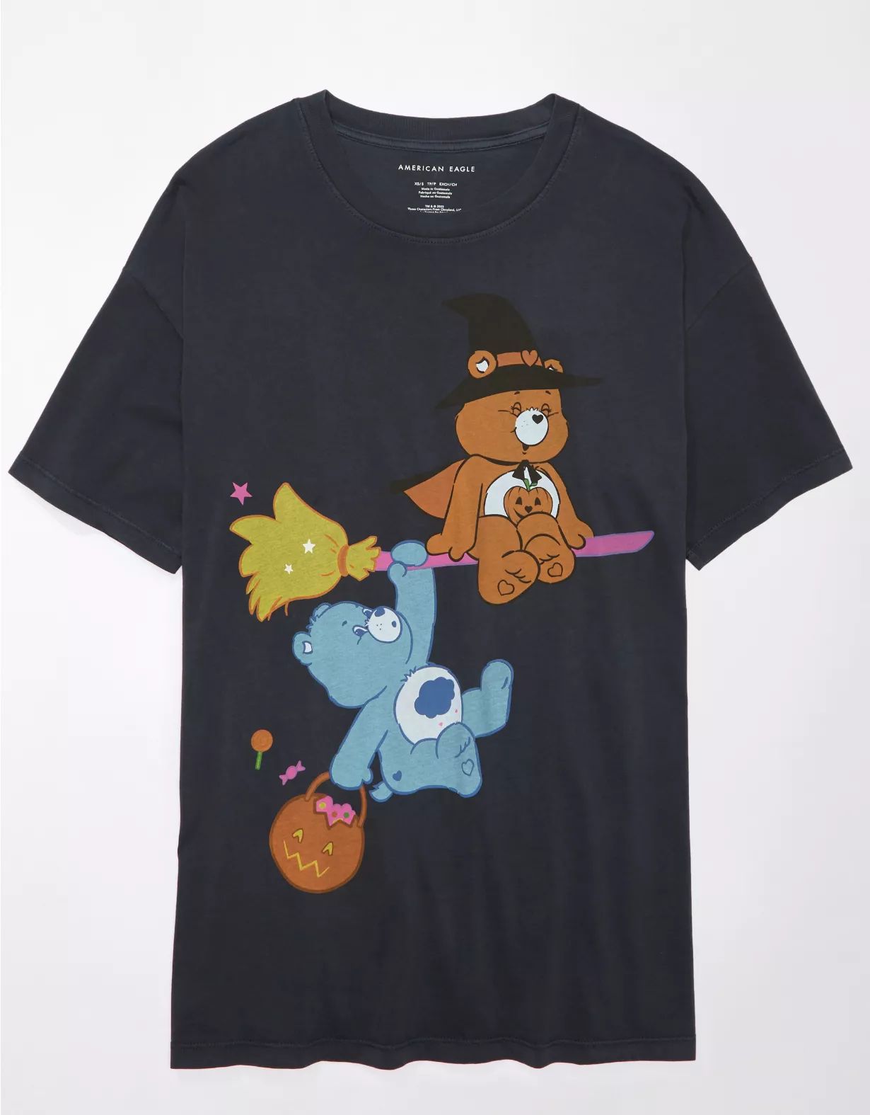 AE Oversized Halloween Care Bears Graphic Tee | American Eagle Outfitters (US & CA)