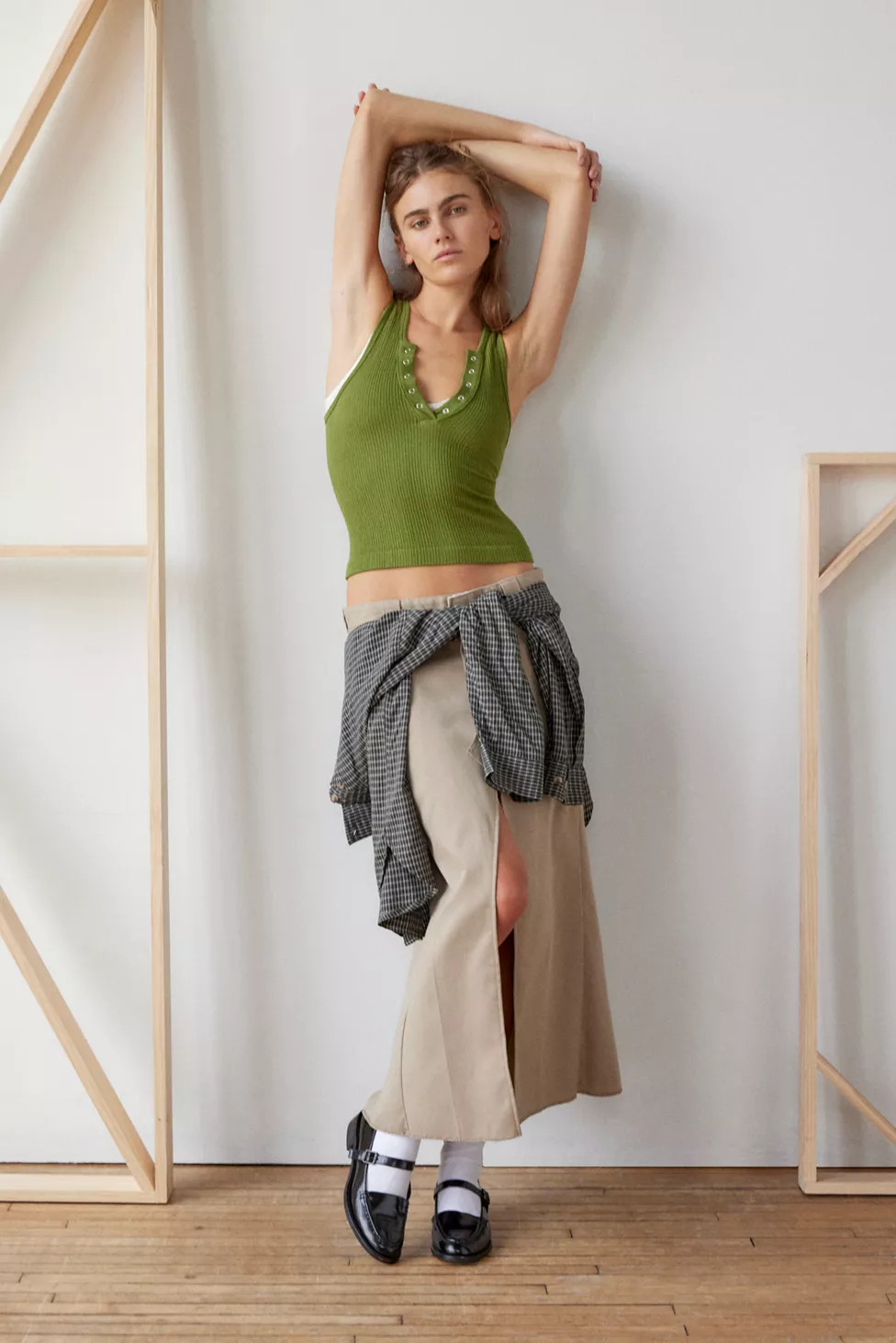 Out From Under Adrena Seamless Henley Tank Top | Urban Outfitters (US and RoW)