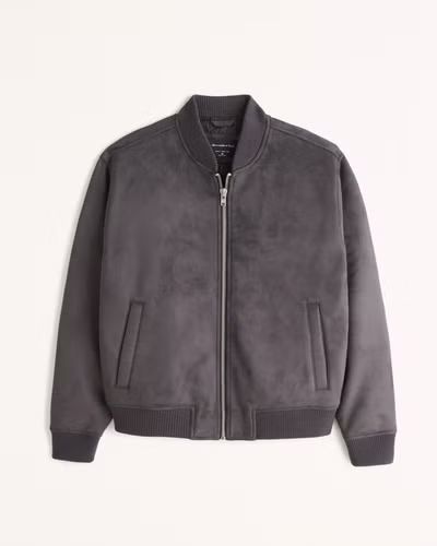 Vegan Suede Bomber Jacket | Abercrombie & Fitch (US)