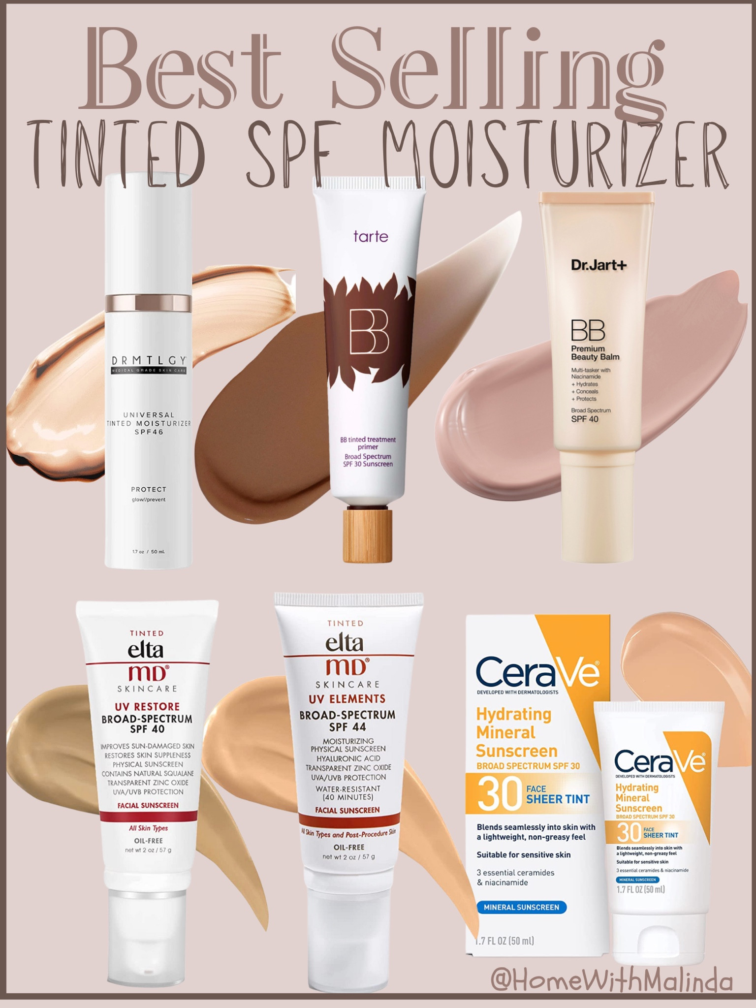 Best Selling tinted SPF moisturizer! | Tart BB blur tinted moisturizer | EltaMD UV Restore SPF 40 Anti Aging Face Moisturizer | CeraVe Tinted Sunscreen with SPF 30 | Hydrating | Dr. Jart | DRMTLGY Tinted Moisturizer

#LTKunder50 #LTKbeauty #LTKSale