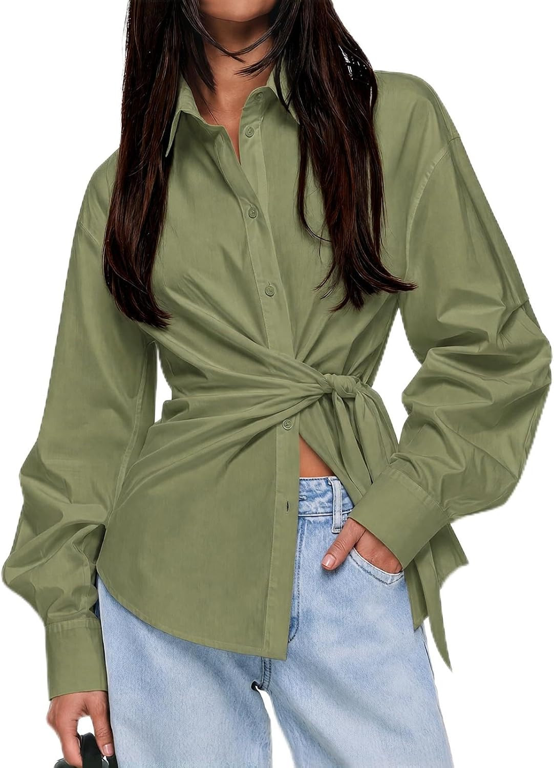 Tankaneo Womens Button Down Shirts Long Sleeve Dressy Casual Blouse Tops | Amazon (US)