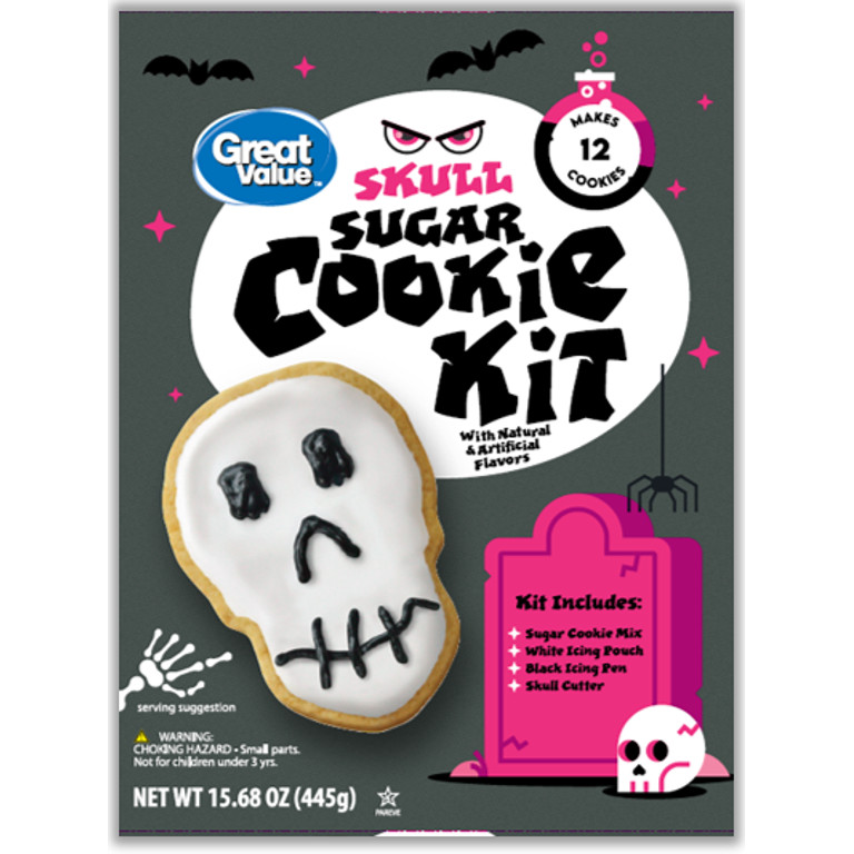 Great Value Skull Sugar Cookie Baking Kit, 15.6 oz - Walmart.com | Walmart (US)