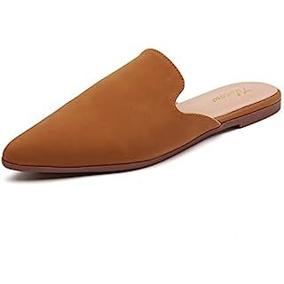 Maypie Womens Flat Mules Closed Pointed Toe Slip On Loafer Slides Backless Shoes | Amazon (US)