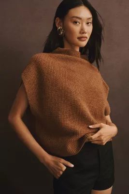 The Enza Oversized Ribbed Cashmere Sweater Vest | Anthropologie (US)