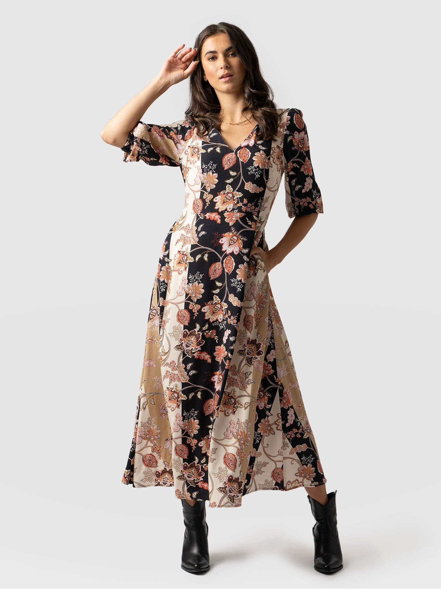 Wren Dress - Paisley Stripe | Saint + Sofia (Global)