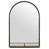 Amazon Brand – Stone & Beam Modern Round Arc Iron Hanging Wall Mirror With Shelf, 30 Inch Heigh... | Amazon (US)