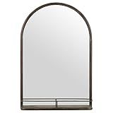 Amazon Brand – Stone & Beam Modern Round Arc Iron Hanging Wall Mirror With Shelf, 30 Inch Heigh... | Amazon (US)