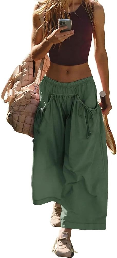 Women's Summer Hiking Pants Loose Wide Leg Quick Dry Track Pant with Big Ruched Pocket for Outdoo... | Amazon (US)