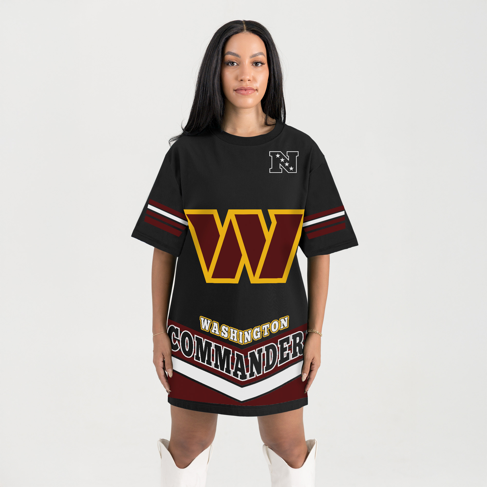 Women's Gameday Couture Black Washington Commanders Perfect Score Vintage T-Shirt Dress | Fanatics