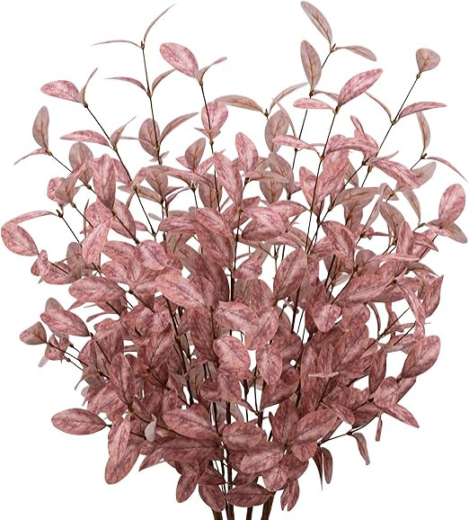 VGIA 6 Pcs Artificial Eucalyptus Stems Fall Leaf Spray in Burgundy Red Eucalyptus Leaves Fall Dec... | Amazon (US)