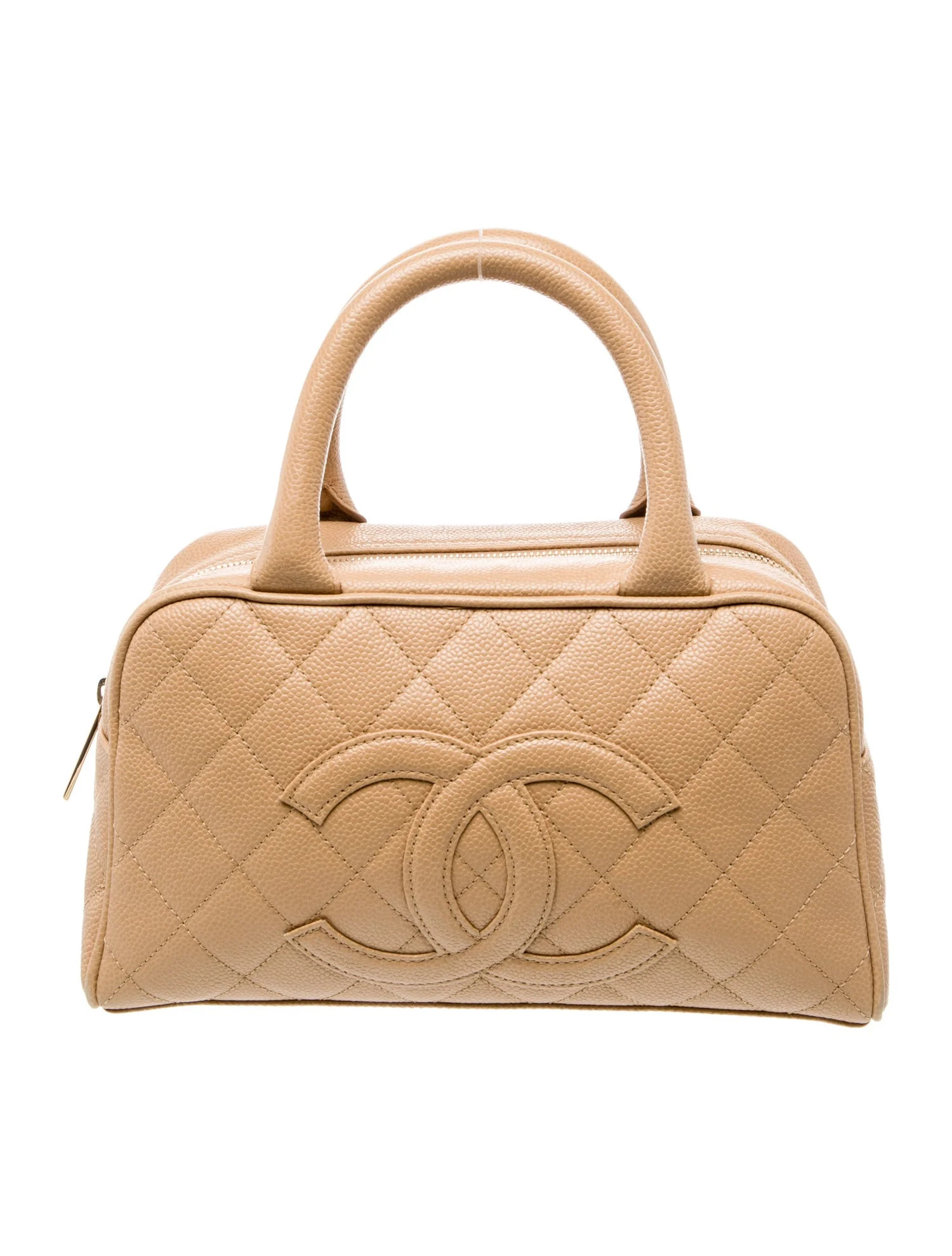 Timeless Caviar Quilted Mini Bowler | The RealReal