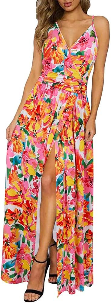 Newshows Women's 2026 Lightweight Summer Wedding Guest Beach Vacation Casual V Neck Split Flowy M... | Amazon (US)