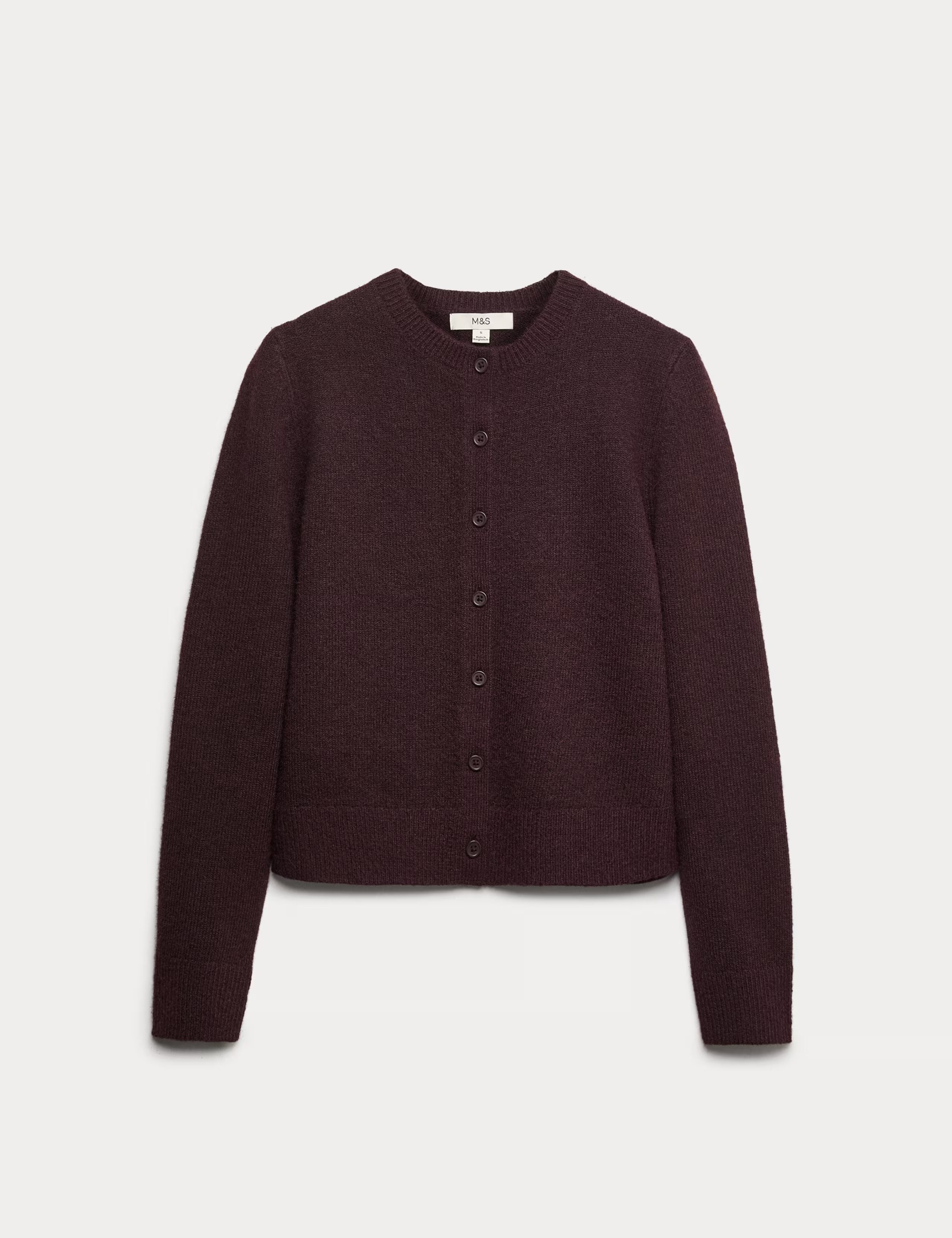 Crew Neck Cardigan with Wool | Marks & Spencer (UK)