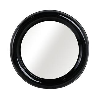 Black 36 in. x 36 in. Modern Round Metal Framed Mirror | The Home Depot