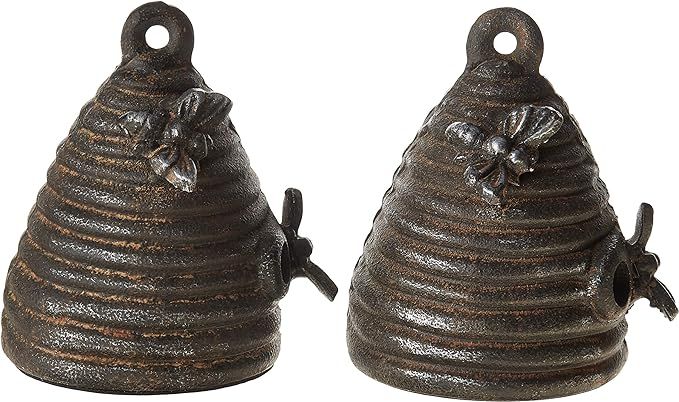 Creative Co-Op Cast Iron Beehive (Set of 2 Pieces) Bookends, Black | Amazon (US)