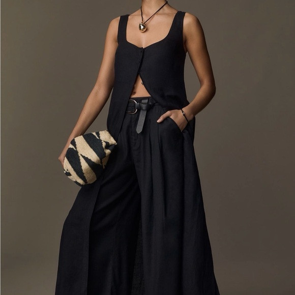 Anthropologie Sleeveless Linen Tunic Vest | Poshmark