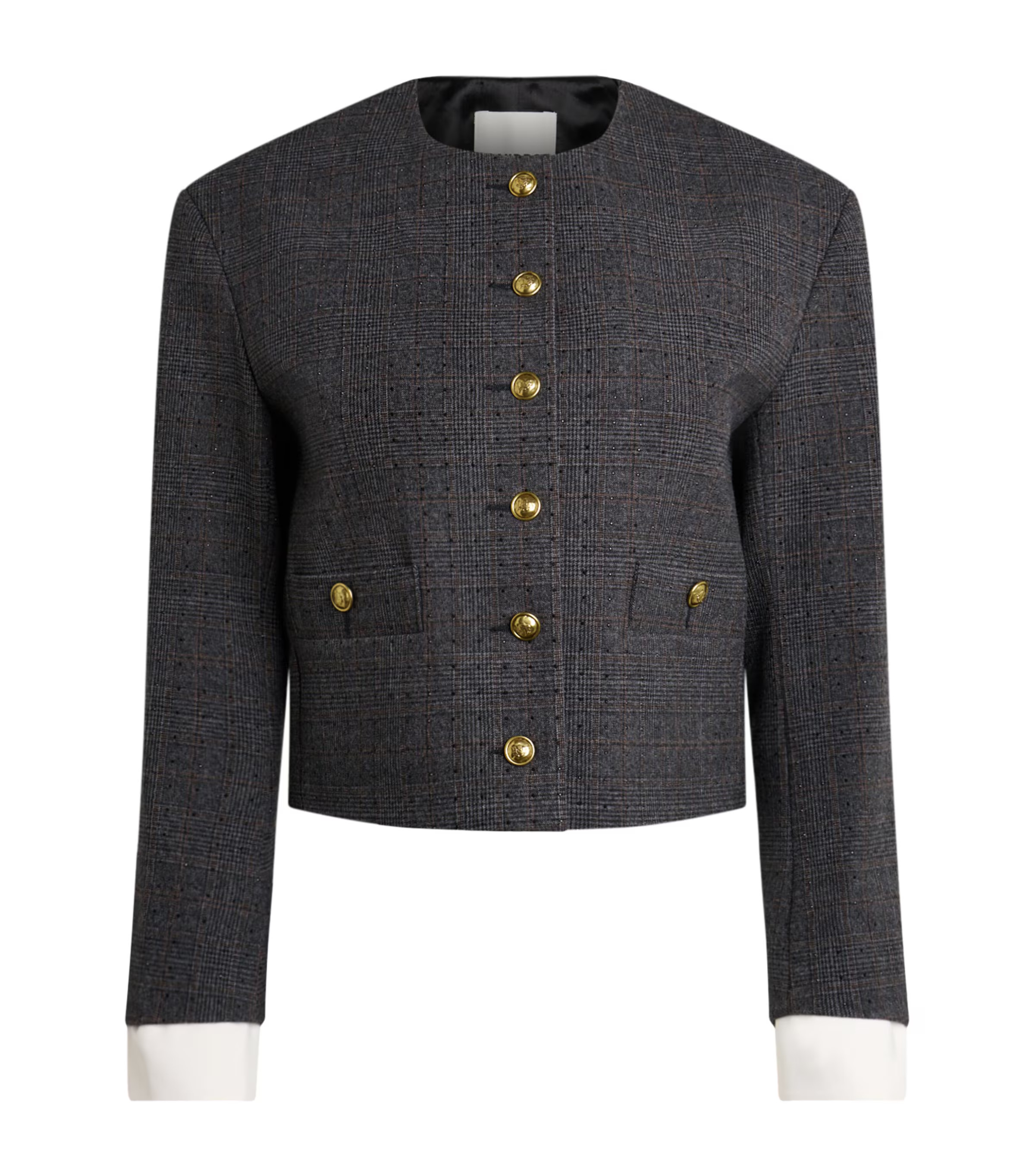 Sandro Paris Checked Rhinestone-Embellished Jacket | Harrods