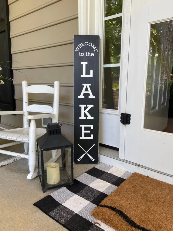 36 Farmhouse Welcome to the Lake Porch Leaner Sign Lake | Etsy | Etsy (US)