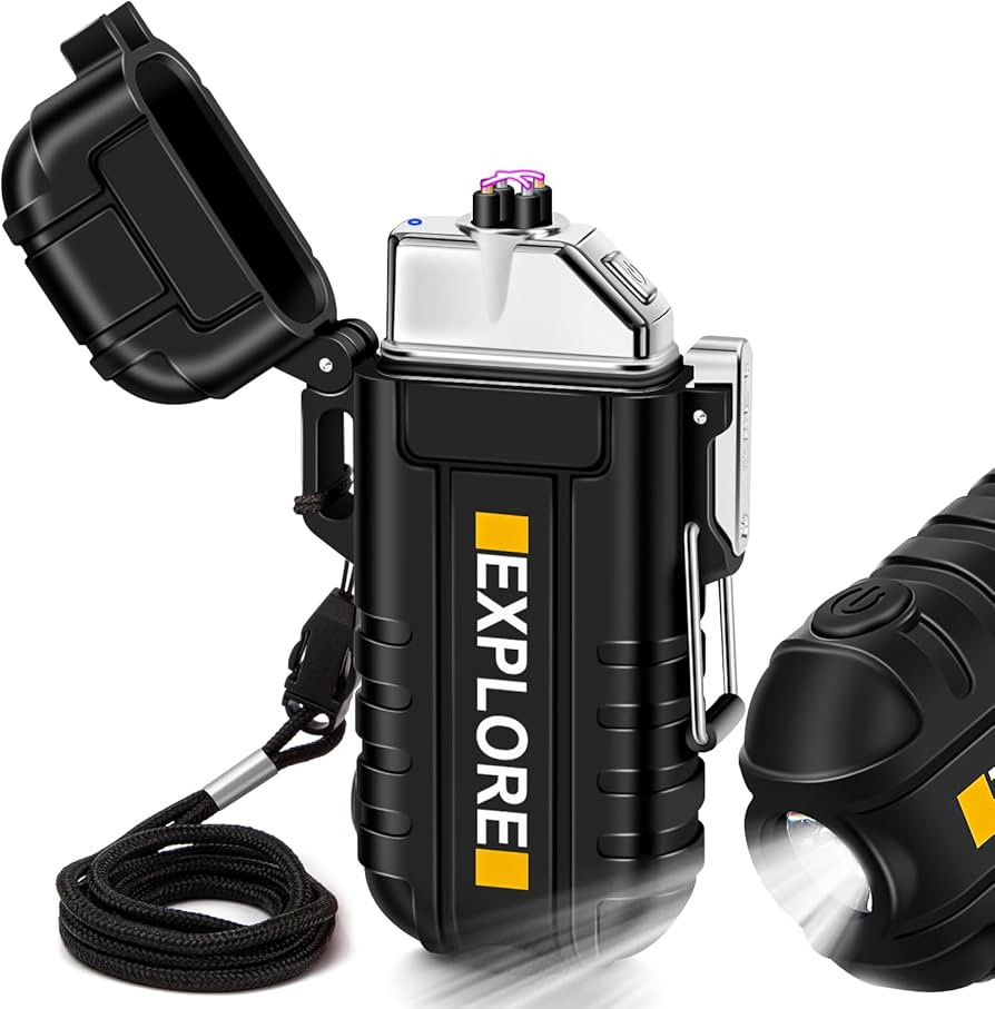 LcFun Waterproof Electric Dual Arc Lighter USB Type C Rechargeable Windproof Flameless Plasma Lig... | Amazon (US)