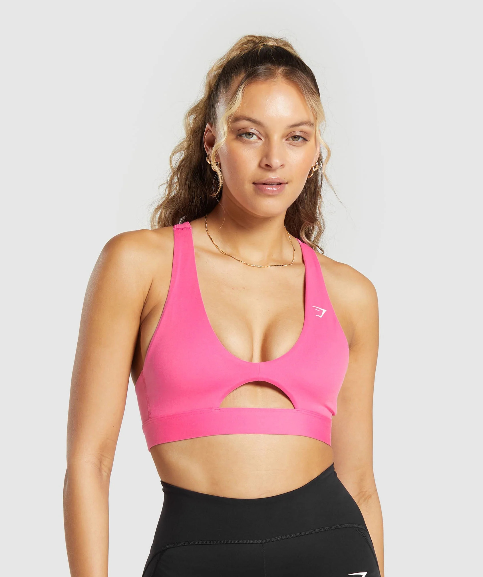 Gymshark Peek A Boo Sports Bra - Fetch Pink | Gymshark US
