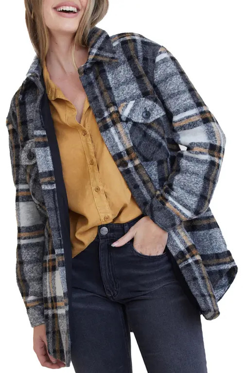 Bella Dahl Plaid Belted Shacket in Golden Honey Plaid at Nordstrom, Size Small | Nordstrom