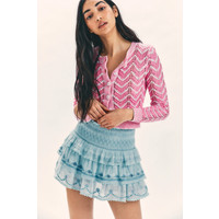 Tie Dye Ruffle Tiered Mini Skirt - L | Sand Dollar Dubai