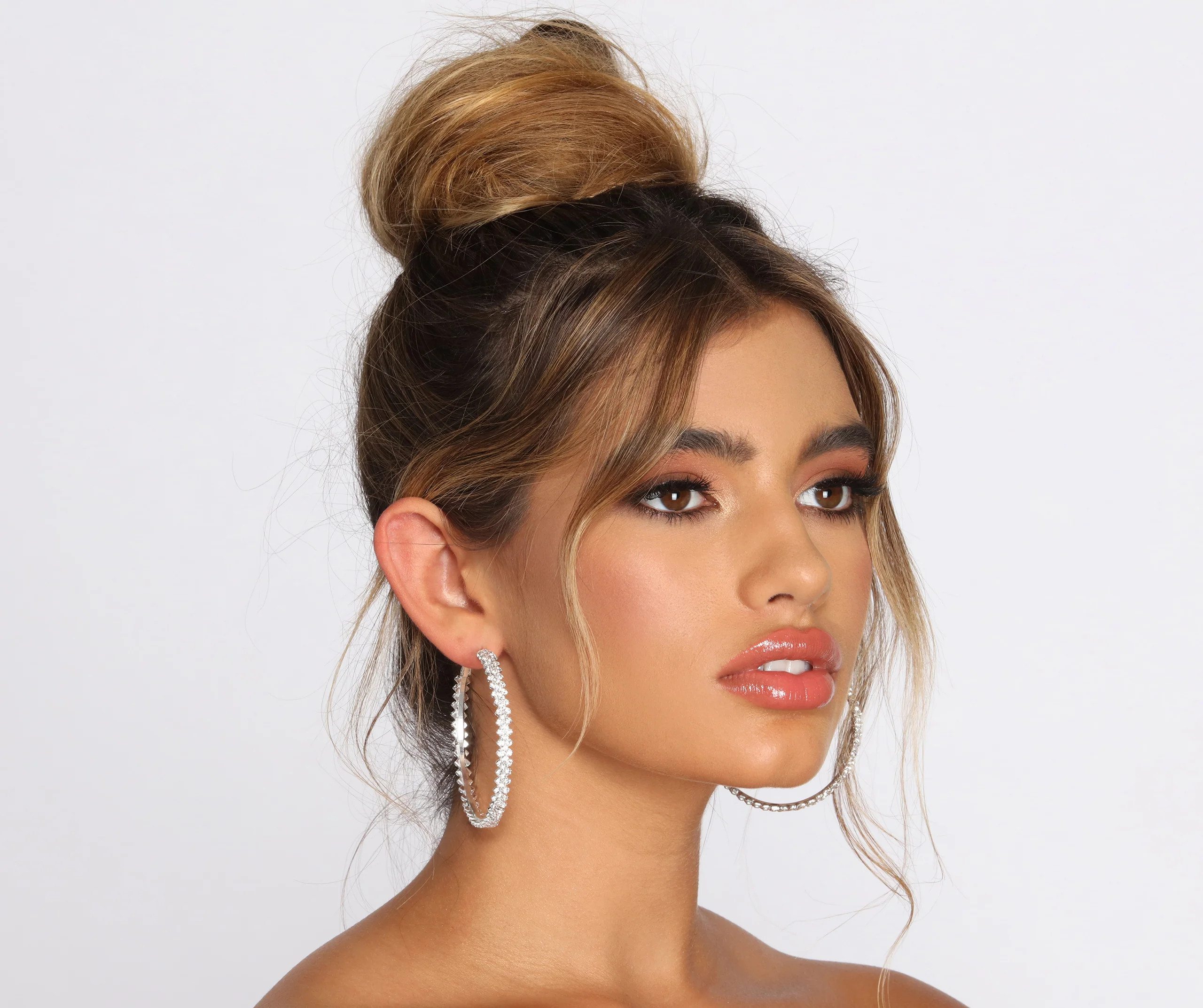 Soft Glam Rhinestone Hoop Earrings | Windsor Stores