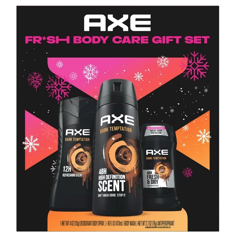 AXE Dark Temptation Holiday Gift Pack for Men Includes Dark Chocolate Scented Body Spray, Antiper... | Walmart (US)
