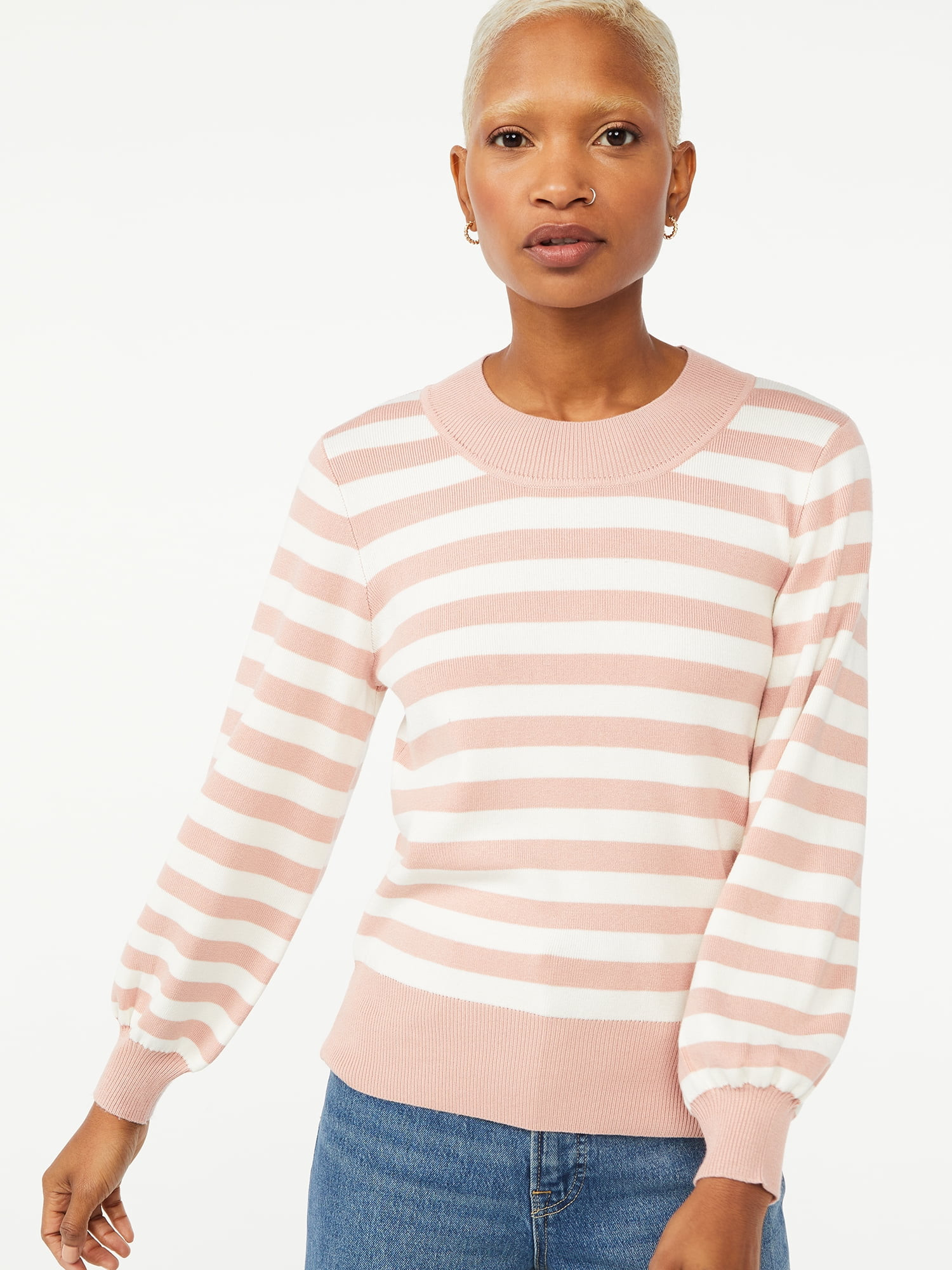 Free Assembly Women's Bubble Sleeve Sweater - Walmart.com | Walmart (US)