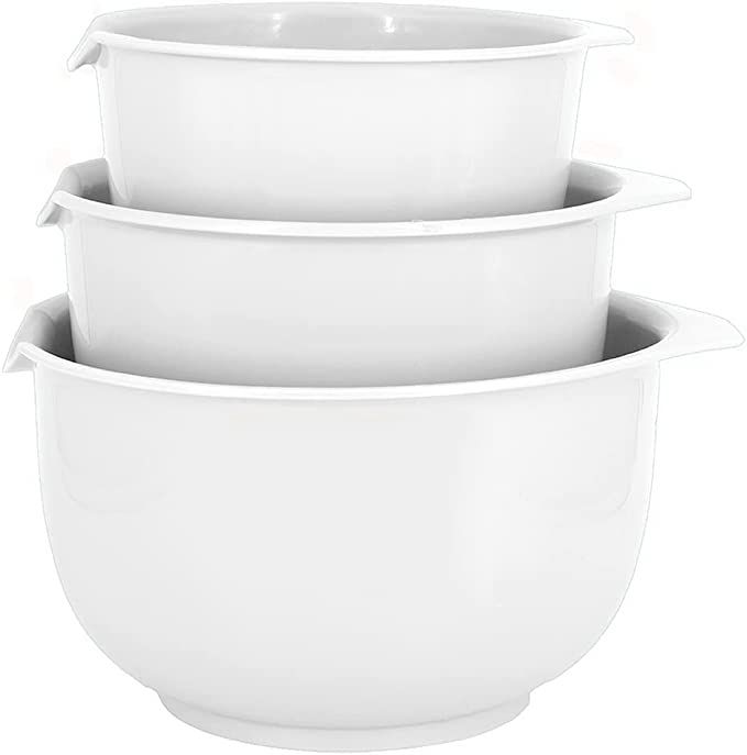 Glad Mixing Bowls with Pour Spout, Set of 3 | Nesting Design Saves Space | Non-Slip, BPA Free, Di... | Amazon (US)