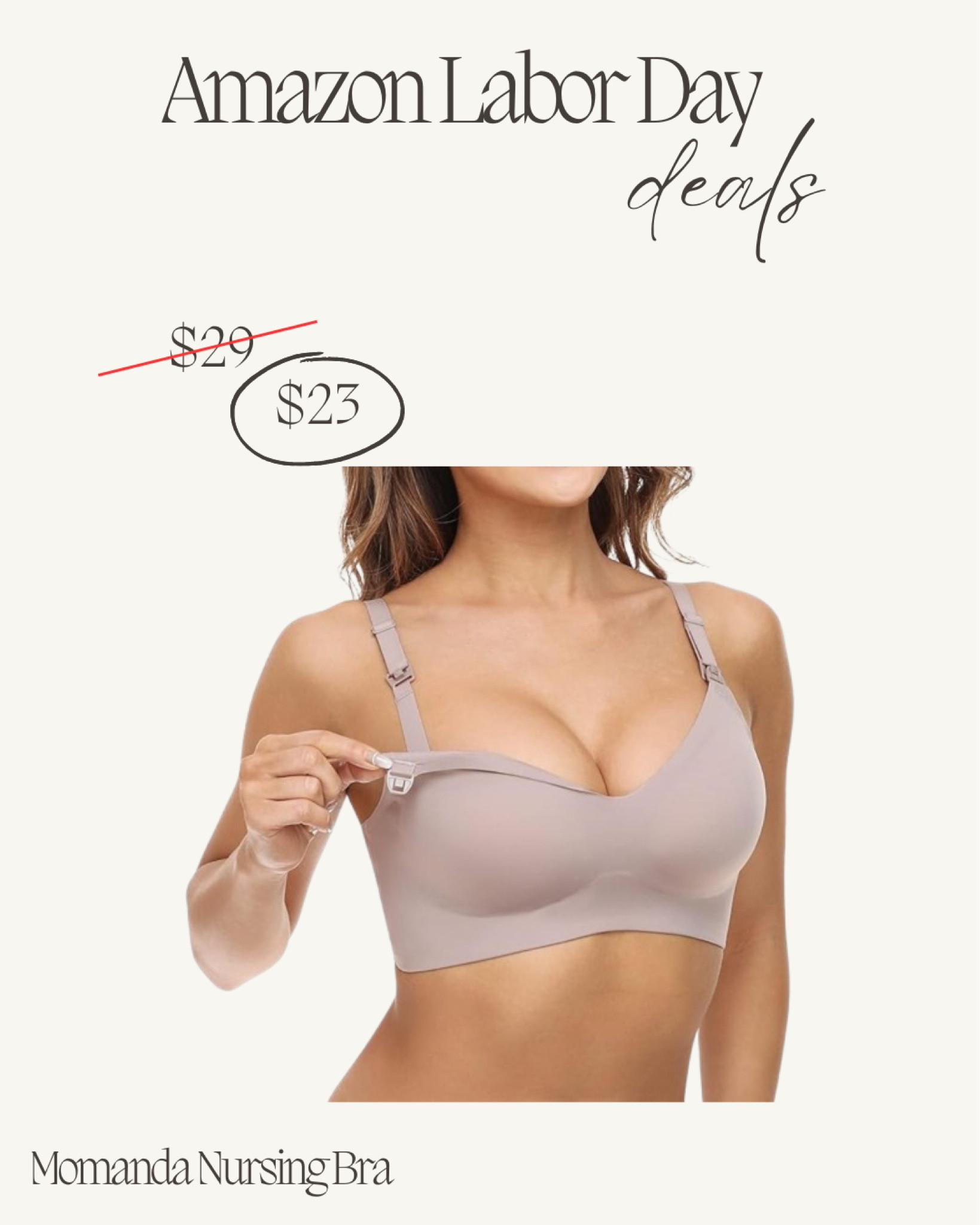 Labor Day sale! Momanda nursing bra on sale on Amazon today. 

#nursingbra #labordaysale #labordaydeal #amazonsale #amazondeals 

#LTKFindsUnder50 #LTKBaby #LTKSaleAlert