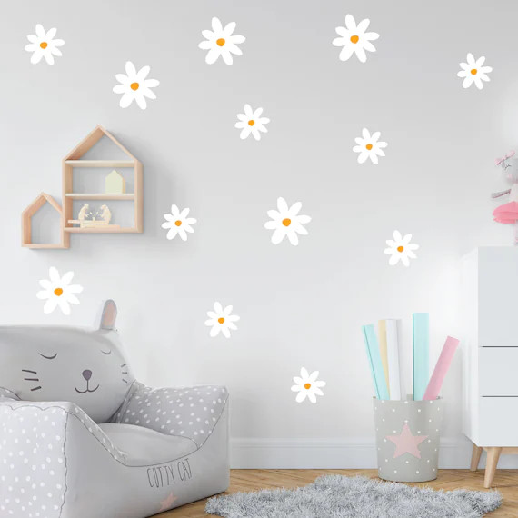 Daisy Flower  Wall Decals  Nursery Decal Vinyl Wall Decal Wall Sticker Daisy Wall Decal Kids Mode... | Etsy (US)