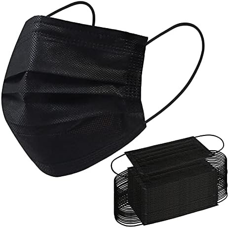Disposable Face Mask, 100 PCS Black Masks, 3 Ply Protection Face Masks | Amazon (US)