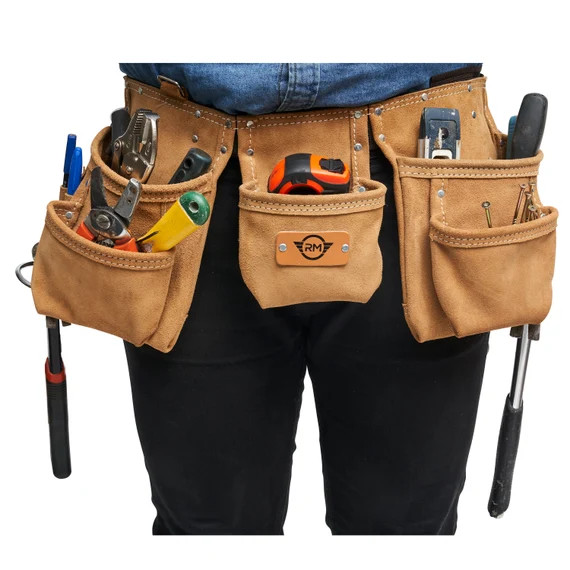 12 Pocket Leather Tool Belt & 3 hammer holders | Gift For Dad | Gift For Husband From Wife | Chri... | Etsy (US)