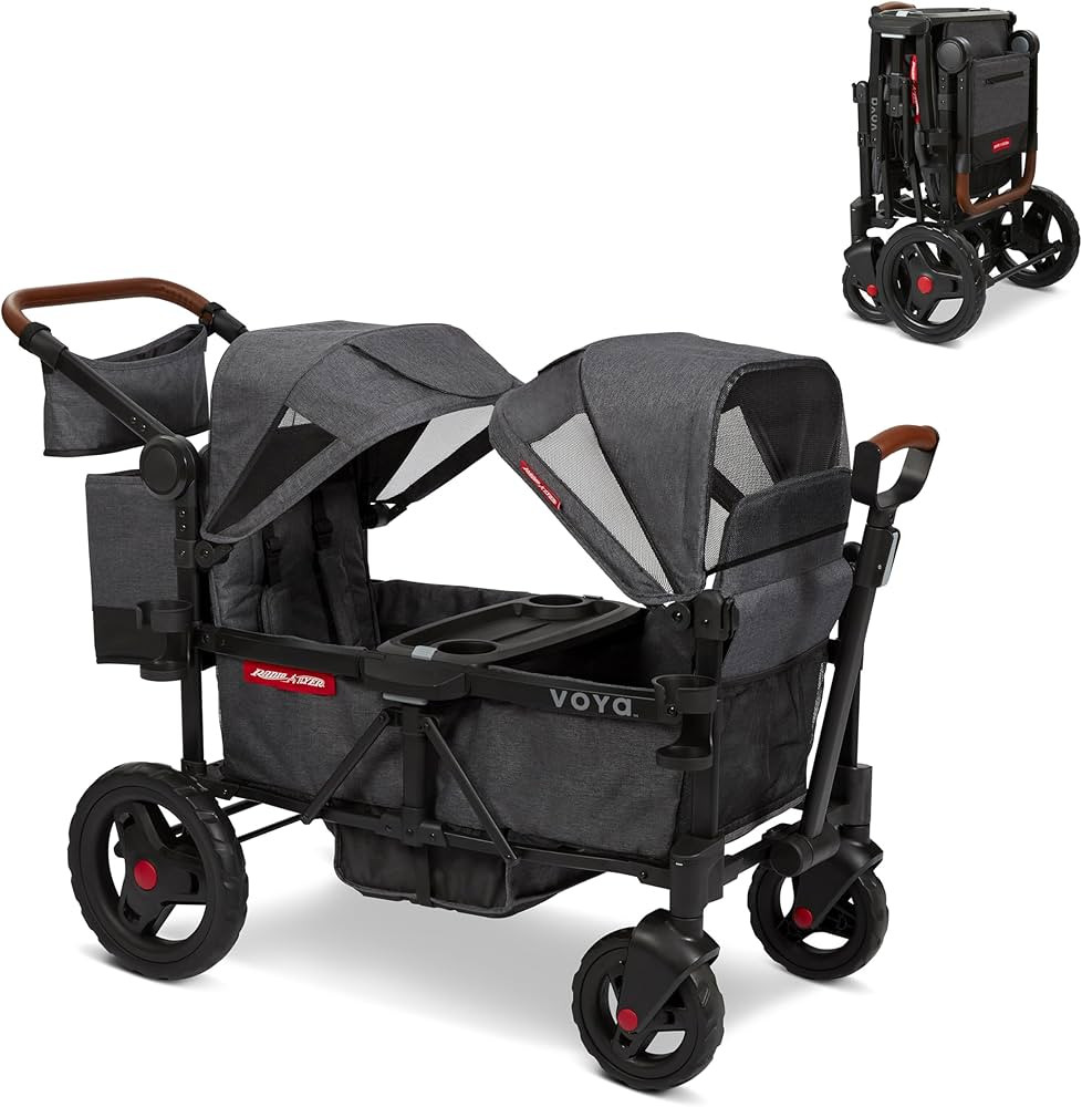 Radio Flyer Voya Stroller Wagon, 2 Seater Wagon Stroller for Kids with Low Sides, Baby Stroller W... | Amazon (US)