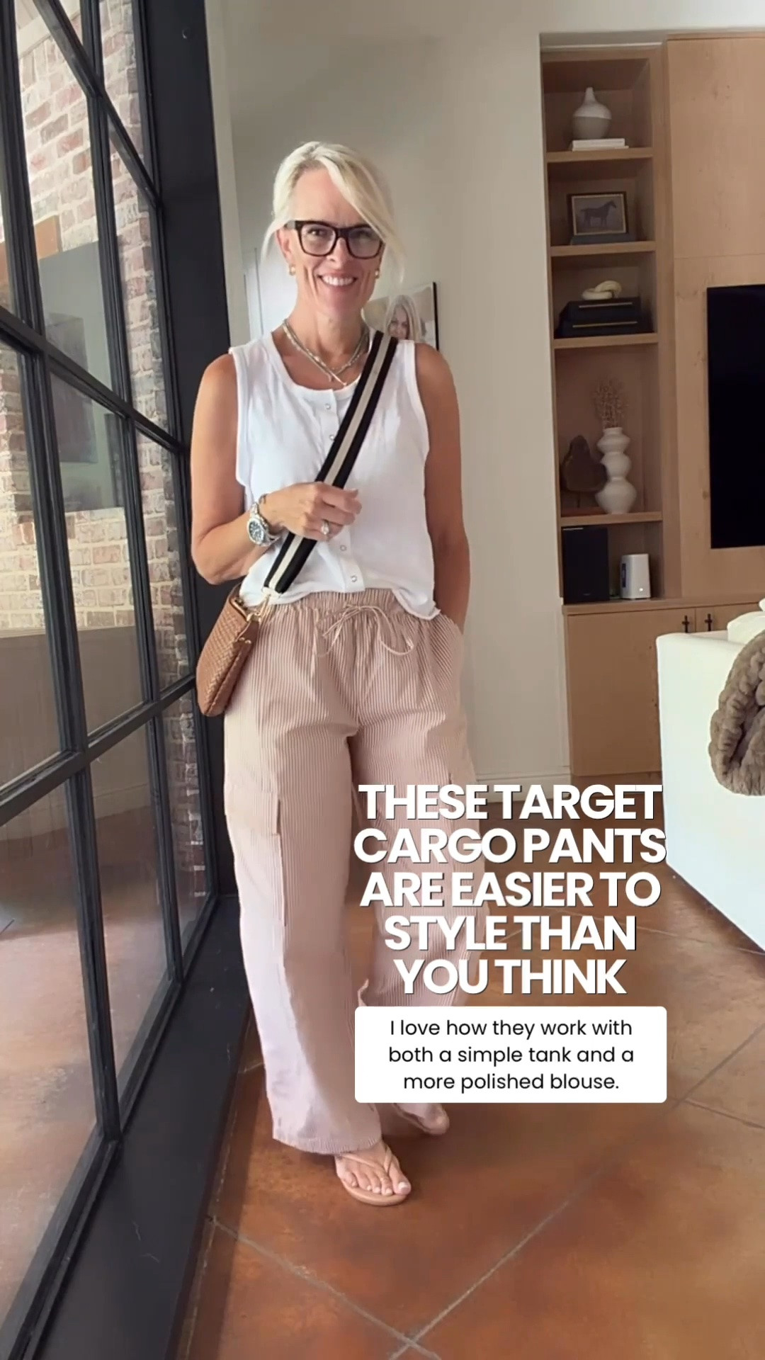 These striped cargo pants are much easier to style than you might think! I paired them with a simple white tank here, but a more polished blouse or button-down works beautifully, too. The soft cotton-blend fabric, elastic drawstring waist, relaxed barrel-leg fit, and cargo pockets make these an easy, comfortable addition to a summer wardrobe.

💡 LTK MADE EASY
❤️ Heart = Support my posts!
🔖 Save = Get sale & restock alerts
📋 Lists = Keep favorites organized
📲 Share = Send lists and products to a friend. Hello, Christmas List!
💬 Comment = Ask me anything about what I’m wearing. :-)

#LTKootd #LTKgrwm #LTKOver40