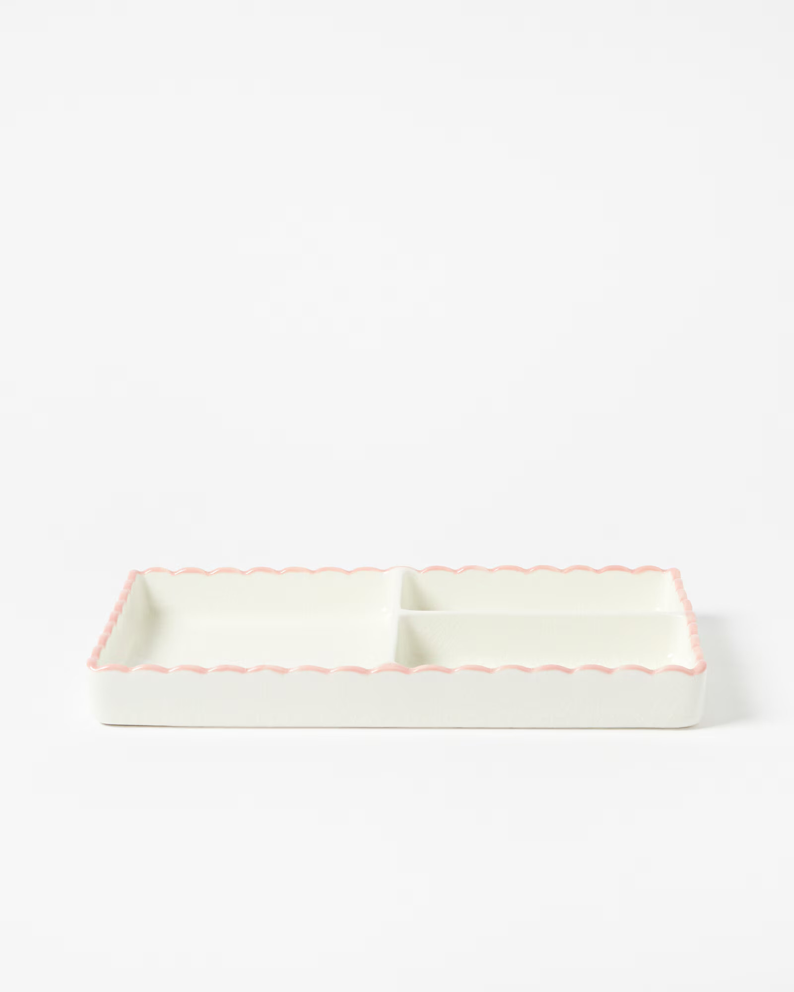 Scallop Pink & White Ceramic Tray | Oliver Bonas (Global)
