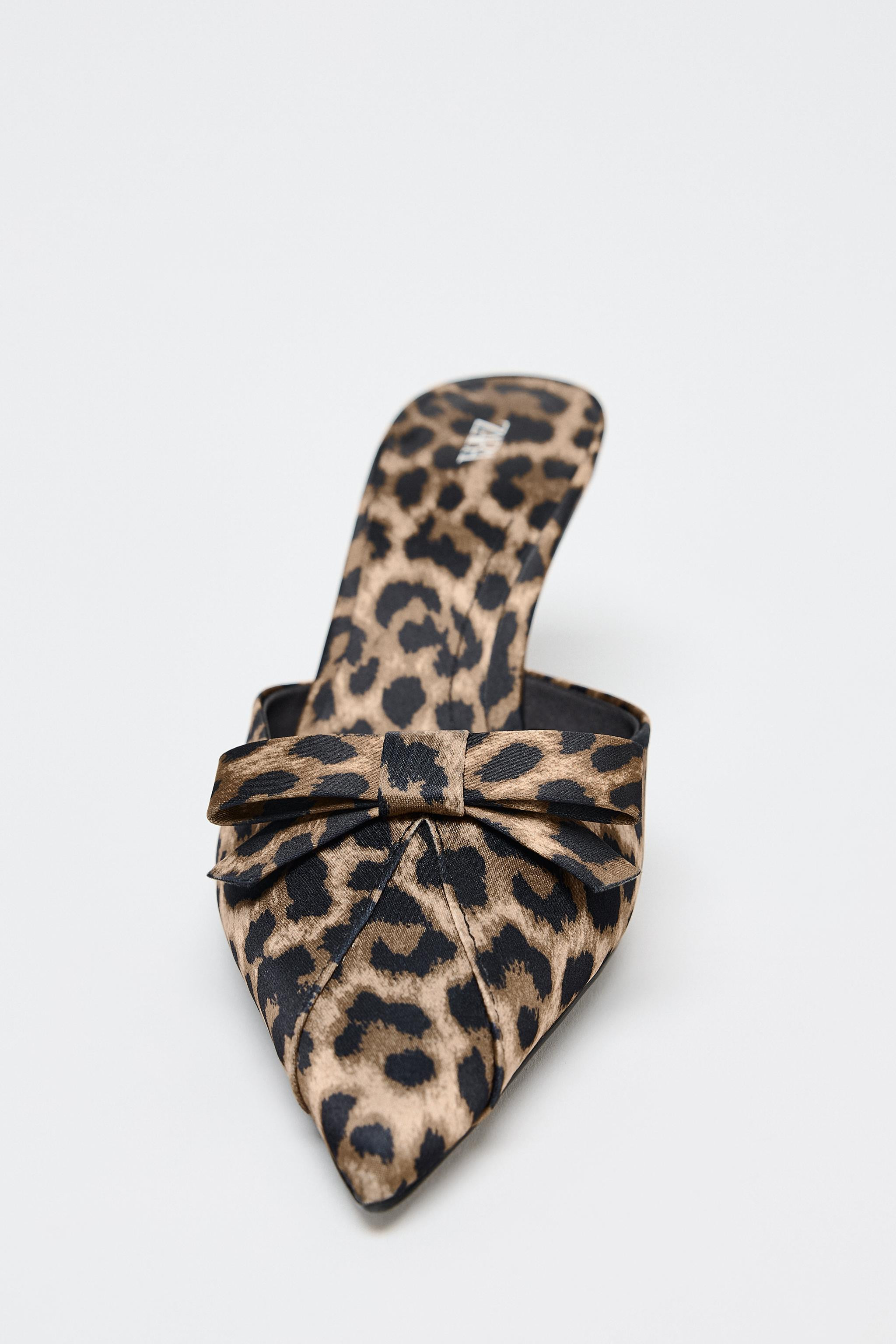 ANIMAL PRINT BOW HIGH HEEL MULES | Zara US
